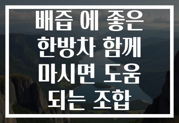 배즙 에 좋은 한방차 함께 마시면 도움 되는 조합