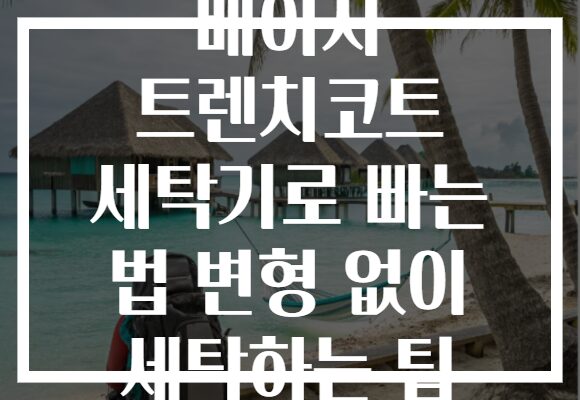 베이지 트렌치코트 세탁기로 빠는 법 변형 없이 세탁하는 팁