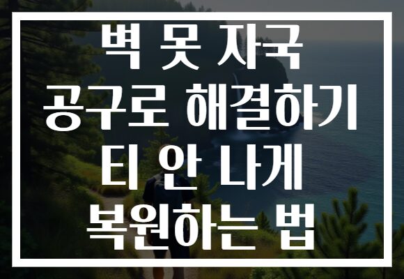 벽 못 자국 공구로 해결하기 티 안 나게 복원하는 법