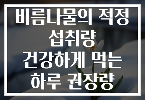 비름나물의 적정 섭취량 건강하게 먹는 하루 권장량