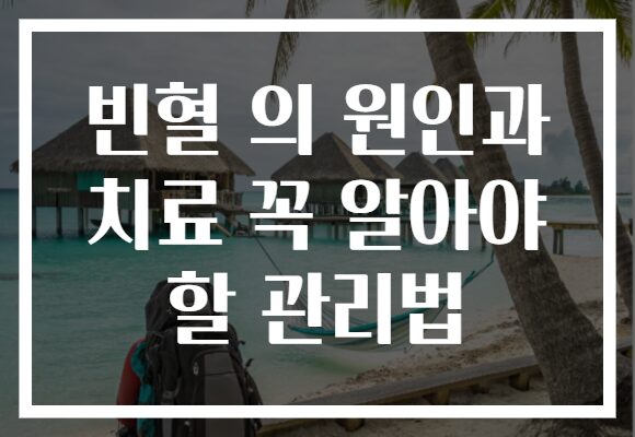 빈혈 의 원인과 치료 꼭 알아야 할 관리법