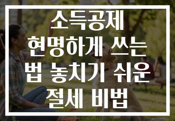 소득공제 현명하게 쓰는 법 놓치기 쉬운 절세 비법