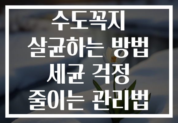 수도꼭지 살균하는 방법 세균 걱정 줄이는 관리법