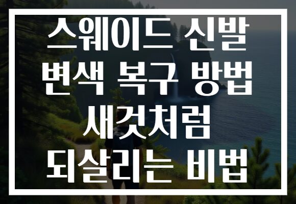 스웨이드 신발 변색 복구 방법 새것처럼 되살리는 비법
