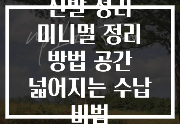 신발 정리 미니멀 정리 방법 공간 넓어지는 수납 비법