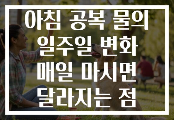 아침 공복 물의 일주일 변화 매일 마시면 달라지는 점