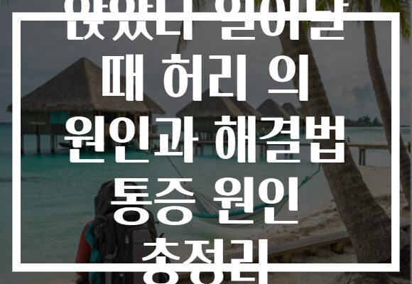 앉았다 일어날 때 허리 의 원인과 해결법 통증 원인 총정리