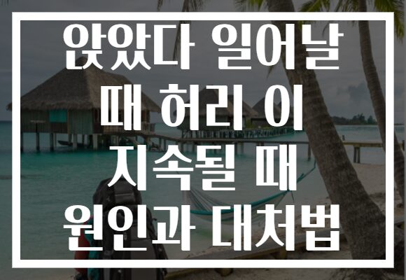 앉았다 일어날 때 허리 이 지속될 때 원인과 대처법