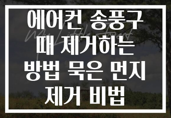 에어컨 송풍구 때 제거하는 방법 묵은 먼지 제거 비법