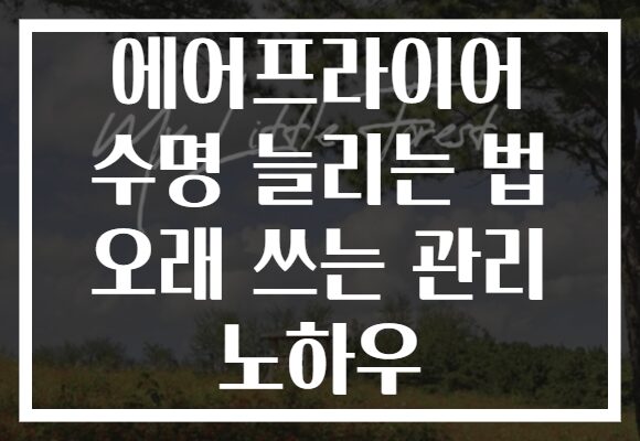 에어프라이어 수명 늘리는 법 오래 쓰는 관리 노하우