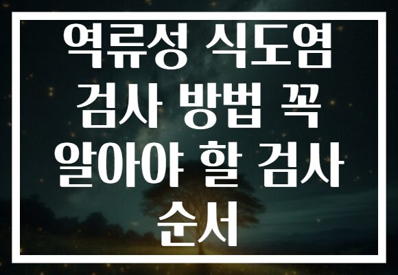 역류성 식도염 검사 방법 꼭 알아야 할 검사 순서