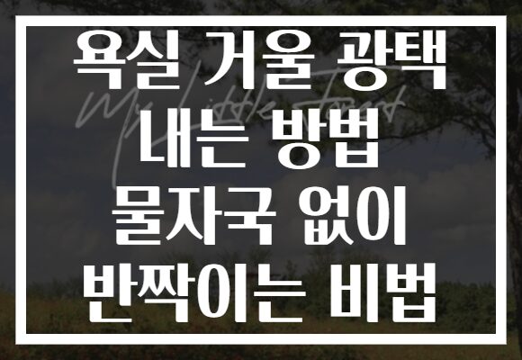 욕실 거울 광택 내는 방법 물자국 없이 반짝이는 비법