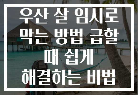 우산 살 임시로 막는 방법 급할 때 쉽게 해결하는 비법
