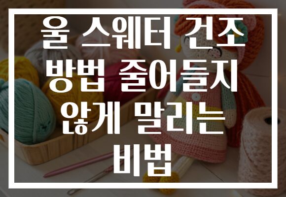 울 스웨터 건조 방법 줄어들지 않게 말리는 비법