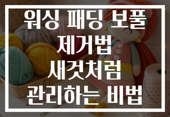 워싱 패딩 보풀 제거법 새것처럼 관리하는 비법