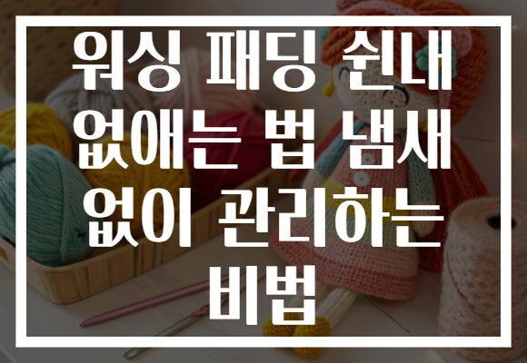 워싱 패딩 쉰내 없애는 법 냄새 없이 관리하는 비법