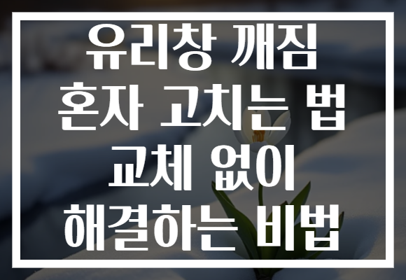 유리창 깨짐 혼자 고치는 법 교체 없이 해결하는 비법