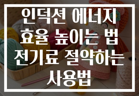 인덕션 에너지 효율 높이는 법 전기료 절약하는 사용법