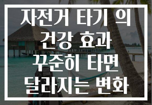 자전거 타기 의 건강 효과 꾸준히 타면 달라지는 변화