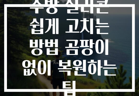 주방 실리콘 쉽게 고치는 방법 곰팡이 없이 복원하는 팁