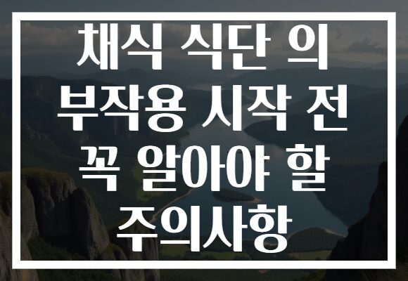 채식 식단 의 부작용 시작 전 꼭 알아야 할 주의사항