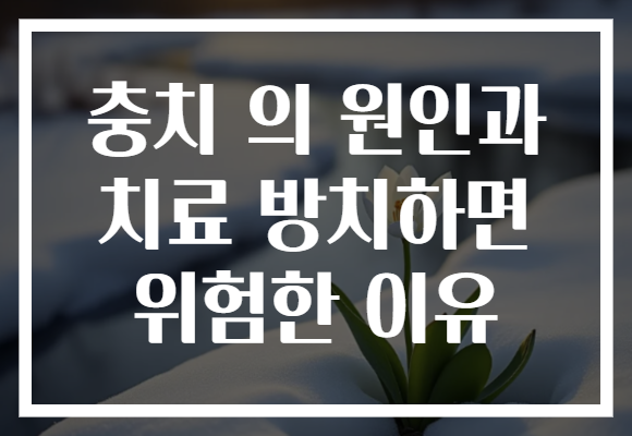 충치 의 원인과 치료 방치하면 위험한 이유