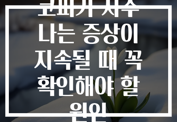 코피가 자주 나는 증상이 지속될 때 꼭 확인해야 할 원인