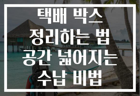 택배 박스 정리하는 법 공간 넓어지는 수납 비법
