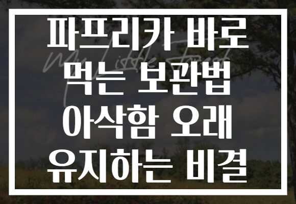 파프리카 바로 먹는 보관법 아삭함 오래 유지하는 비결