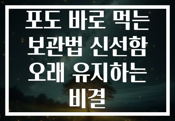 포도 바로 먹는 보관법 신선함 오래 유지하는 비결
