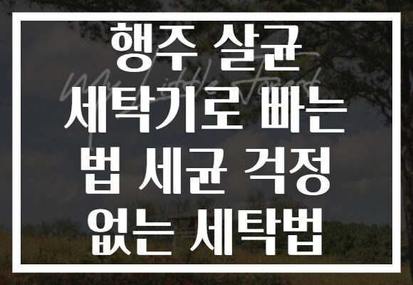 행주 살균 세탁기로 빠는 법 세균 걱정 없는 세탁법