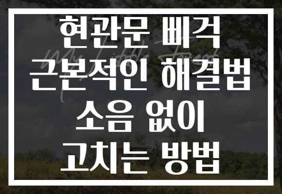 현관문 삐걱 근본적인 해결법 소음 없이 고치는 방법