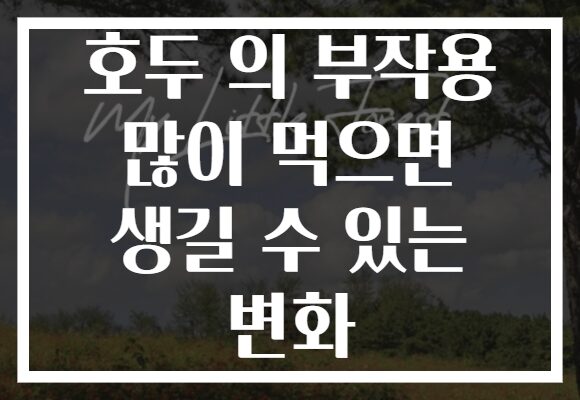 호두 의 부작용 많이 먹으면 생길 수 있는 변화