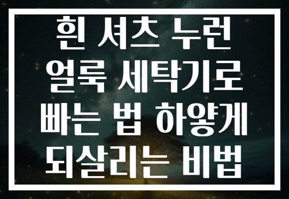 흰 셔츠 누런 얼룩 세탁기로 빠는 법 하얗게 되살리는 비법