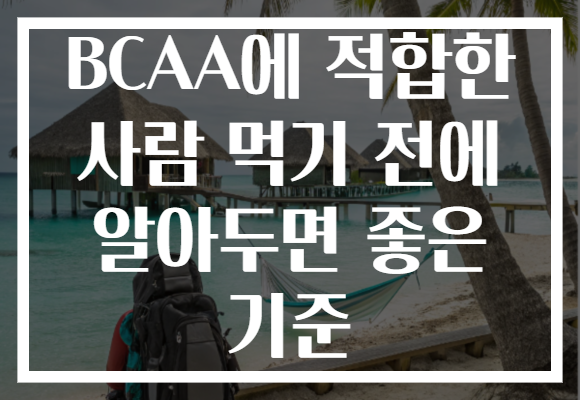 BCAA에 적합한 사람 먹기 전에 알아두면 좋은 기준