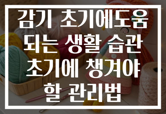감기 초기에도움 되는 생활 습관 초기에 챙겨야 할 관리법