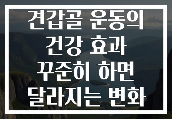 견갑골 운동의 건강 효과 꾸준히 하면 달라지는 변화