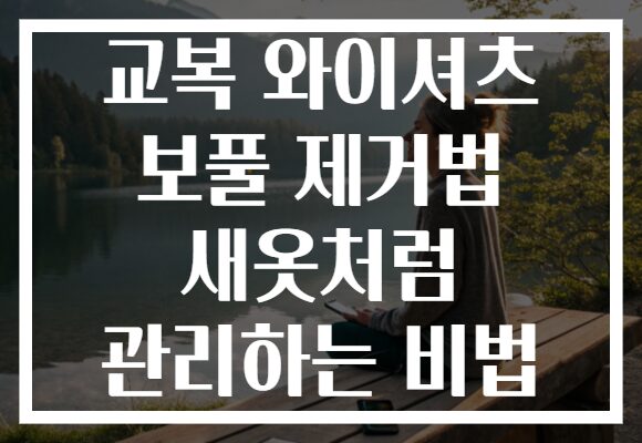 교복 와이셔츠 보풀 제거법 새옷처럼 관리하는 비법