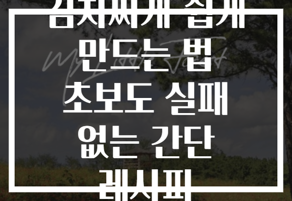 김치찌개 쉽게 만드는 법 초보도 실패 없는 간단 레시피