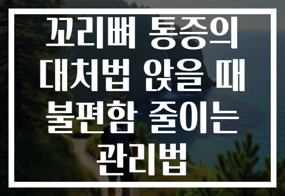꼬리뼈 통증의 대처법 앉을 때 불편함 줄이는 관리법