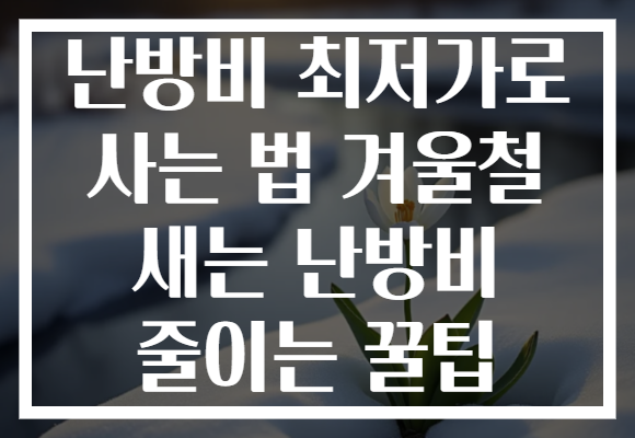 난방비 최저가로 사는 법 겨울철 새는 난방비 줄이는 꿀팁
