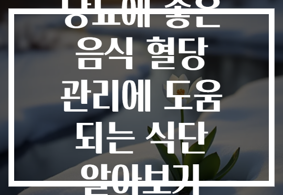 당뇨에 좋은 음식 혈당 관리에 도움 되는 식단 알아보기