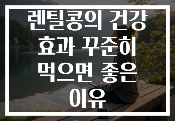 렌틸콩의 건강 효과 꾸준히 먹으면 좋은 이유