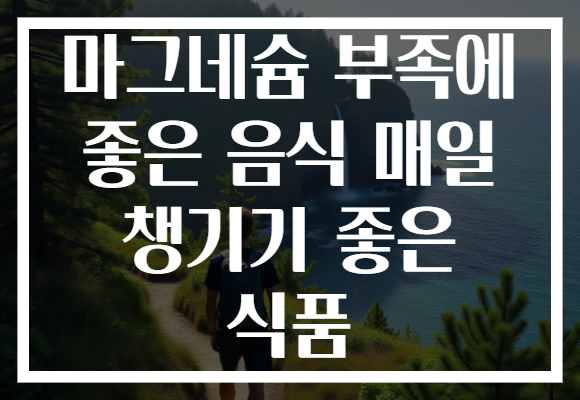 마그네슘 부족에 좋은 음식 매일 챙기기 좋은 식품