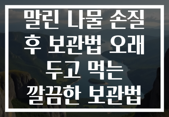 말린 나물 손질 후 보관법 오래 두고 먹는 깔끔한 보관법