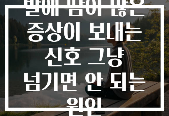 발에 땀이 많은 증상이 보내는 신호 그냥 넘기면 안 되는 원인