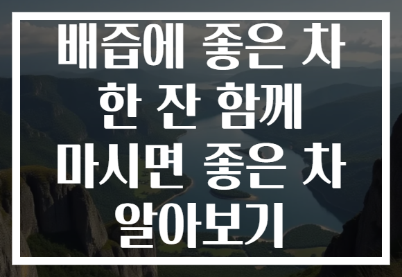 배즙에 좋은 차 한 잔 함께 마시면 좋은 차 알아보기