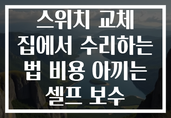 스위치 교체 집에서 수리하는 법 비용 아끼는 셀프 보수