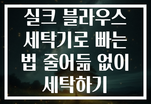 실크 블라우스 세탁기로 빠는 법 줄어듦 없이 세탁하기