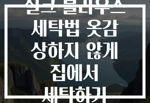 실크 블라우스 세탁법 옷감 상하지 않게 집에서 세탁하기
